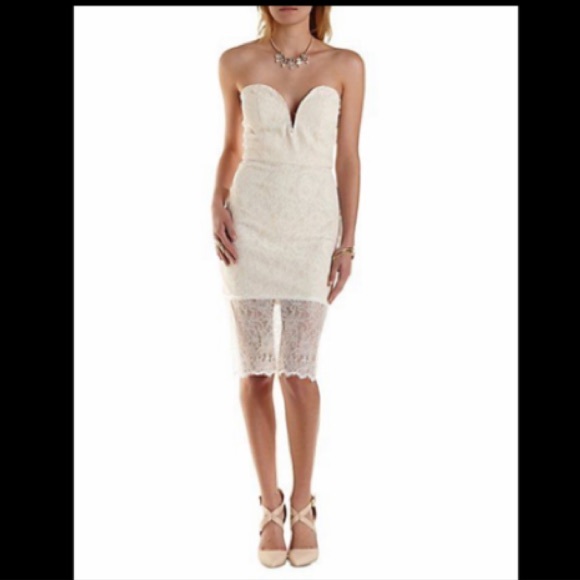 cream lace bodycon dress